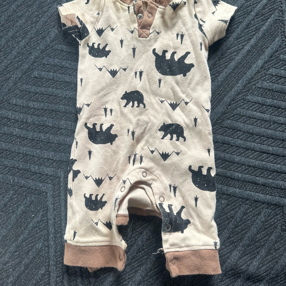 Baby Starters Tan and Brown Bear Bodysuit